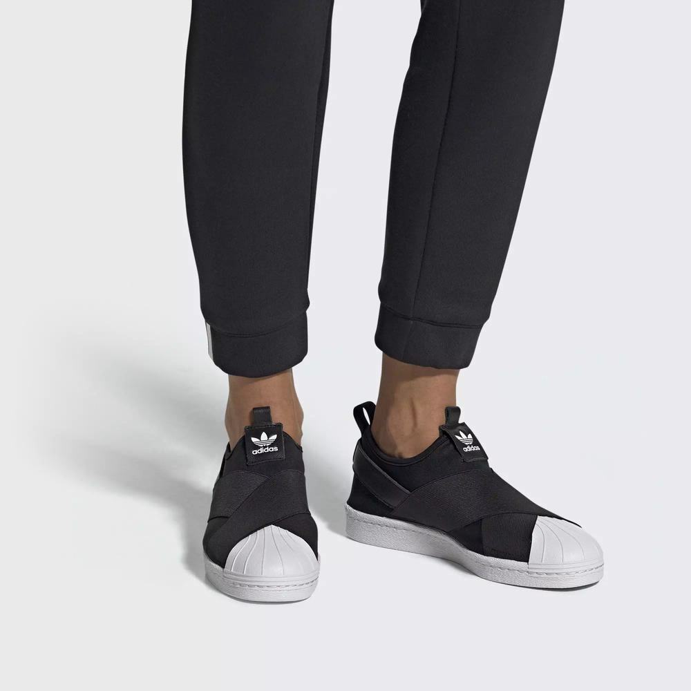 Adidas Superstar Slip-on Tenis Negros Para Mujer (MX-96013)